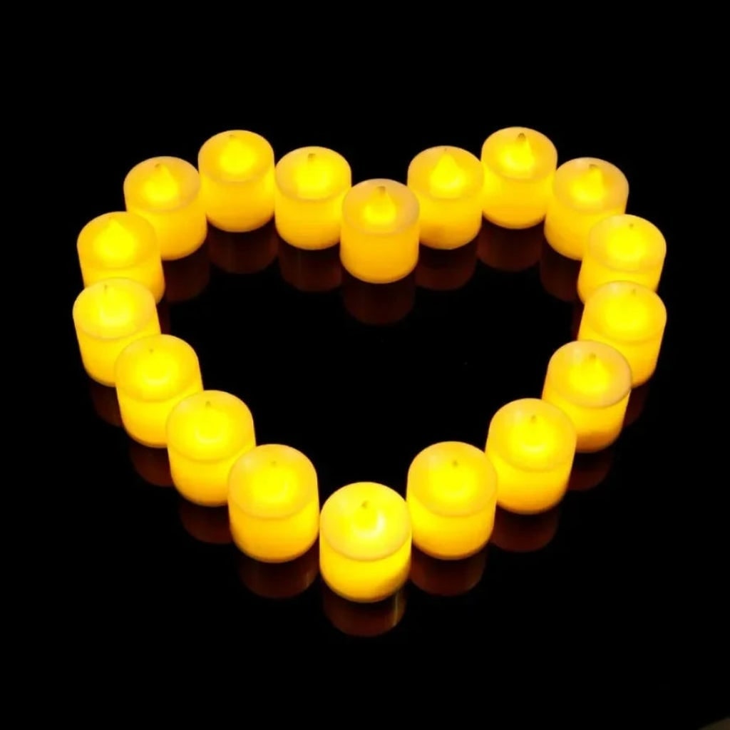Halloween Flameless Battery Operated Fake Candles with Flickering LED Tea Lights