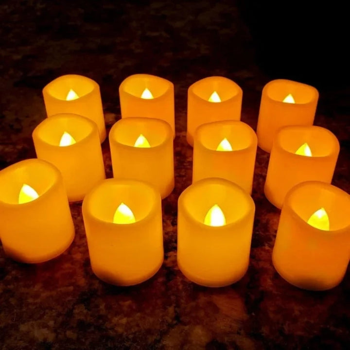 Halloween Flameless Battery Operated Fake Candles with Flickering LED Tea Lights