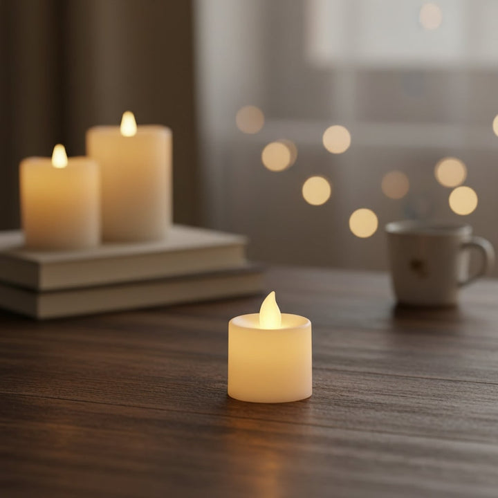Halloween Flameless Battery Operated Fake Candles with Flickering LED Tea Lights