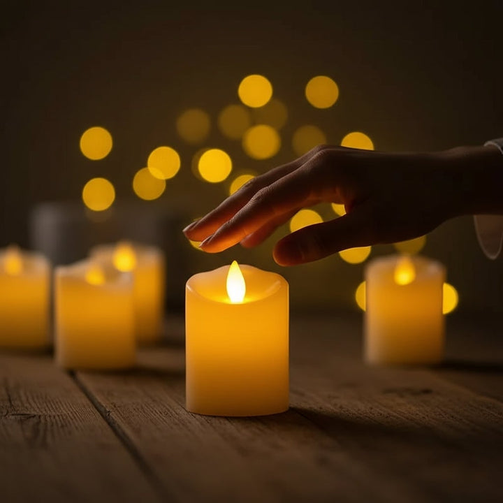 Halloween Flameless Battery Operated Fake Candles with Flickering LED Tea Lights