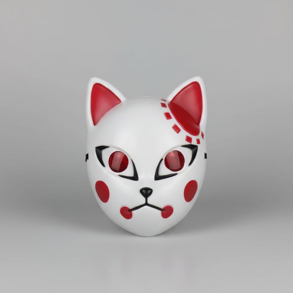 Halloween Fox Mask Cosplay Anime Costume with LED Light and El Wire Glowing Eyes