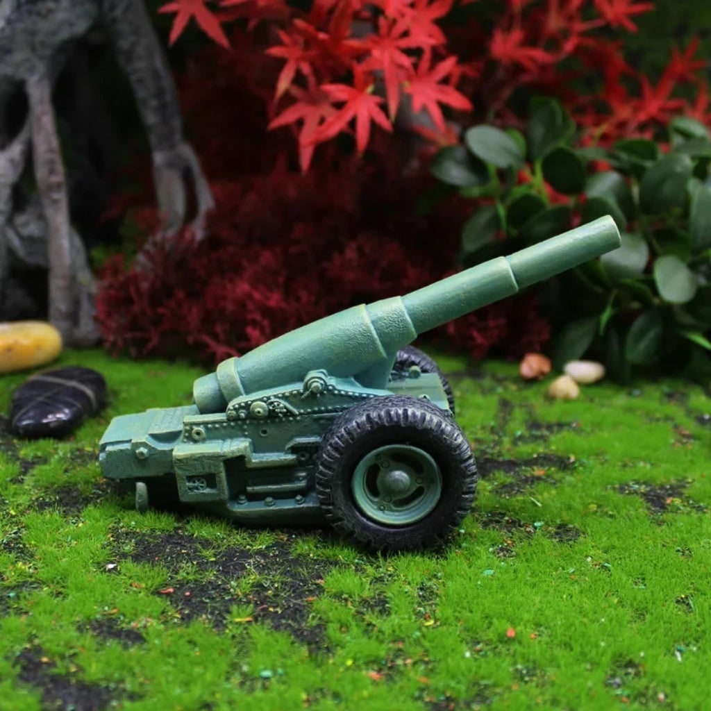 Halloween Garden Gnome Figurine and Cannon Resin Statue Set with Funny Smoking Design