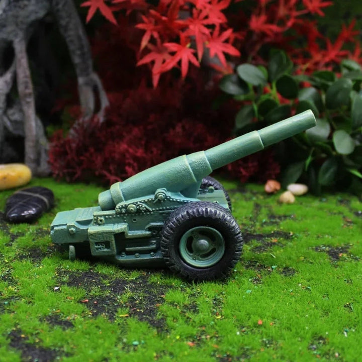 Halloween Garden Gnome Figurine and Cannon Resin Statue Set with Funny Smoking Design