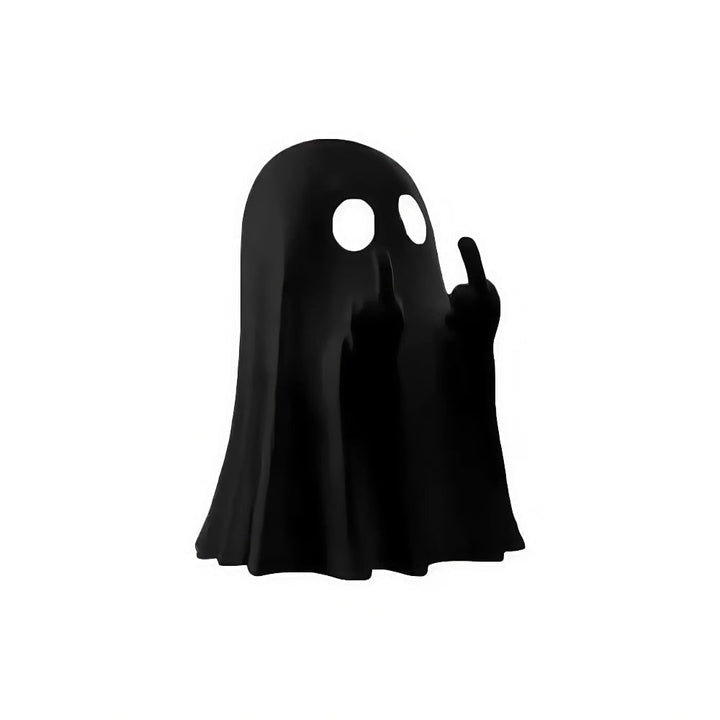 Halloween Ghost Decor Figurine with Middle Finger Gesture for Table and Spooky Party Decoration