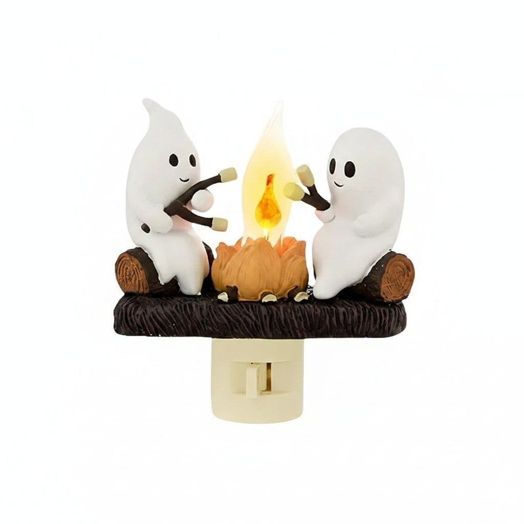 Halloween Ghost Night Light LED -In with Campfire Design and Warm Glow for Room