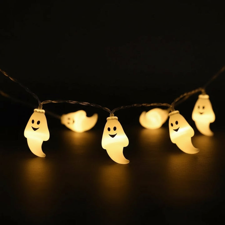 Halloween Ghost String Lights Battery Powered LED for Indoor Outdoor Decoration