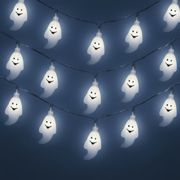 Halloween Ghost String Lights Battery Powered LED for Indoor Outdoor Decoration
