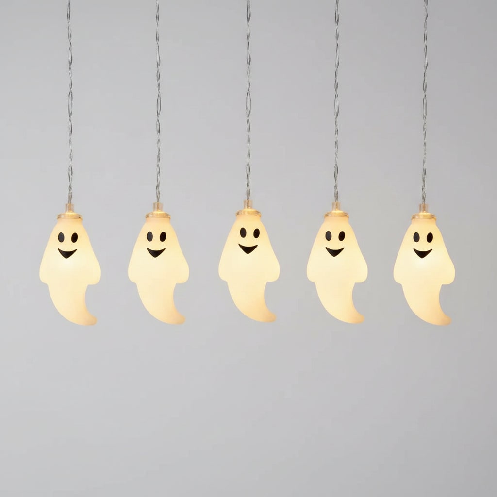 Halloween Ghost String Lights Battery Powered LED for Indoor Outdoor Decoration