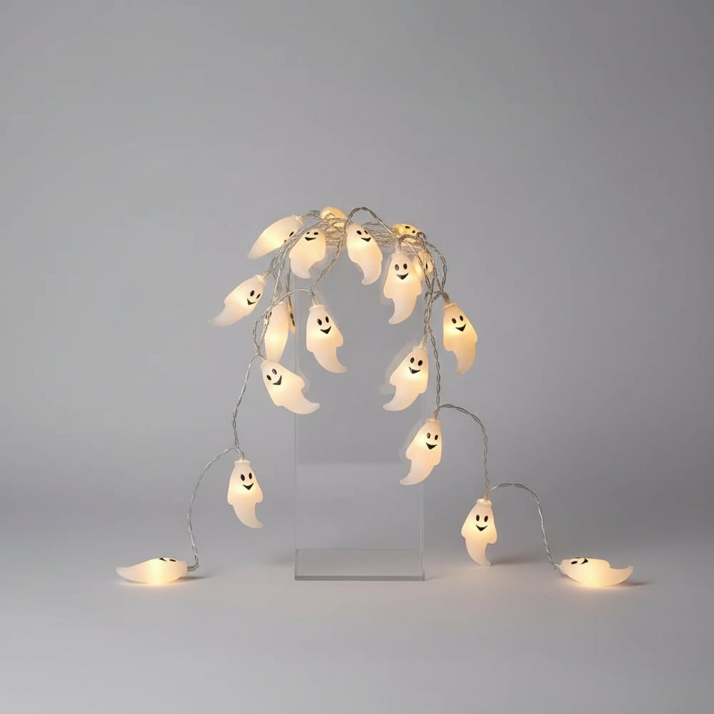 Halloween Ghost String Lights Battery Powered LED for Indoor Outdoor Decoration