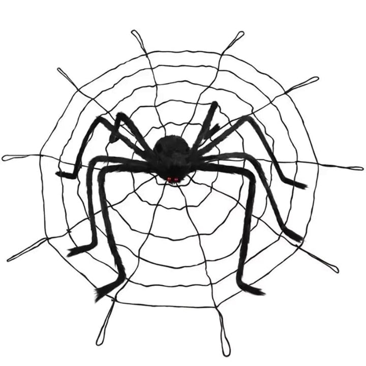 Halloween Giant Spider Decoration with Web for Outdoor Yard Party Prop