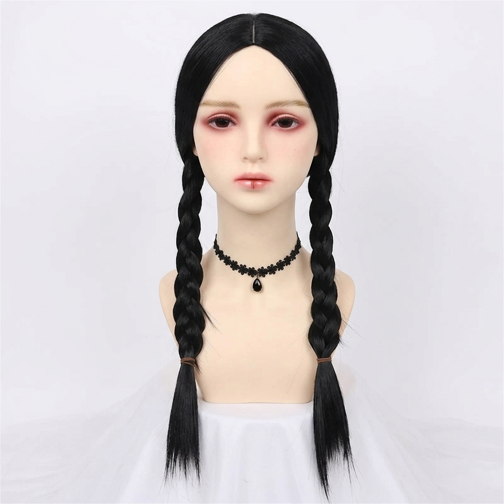 Halloween gothic schoolgirl Family Costume Outfit with Braided and Pointed Collar