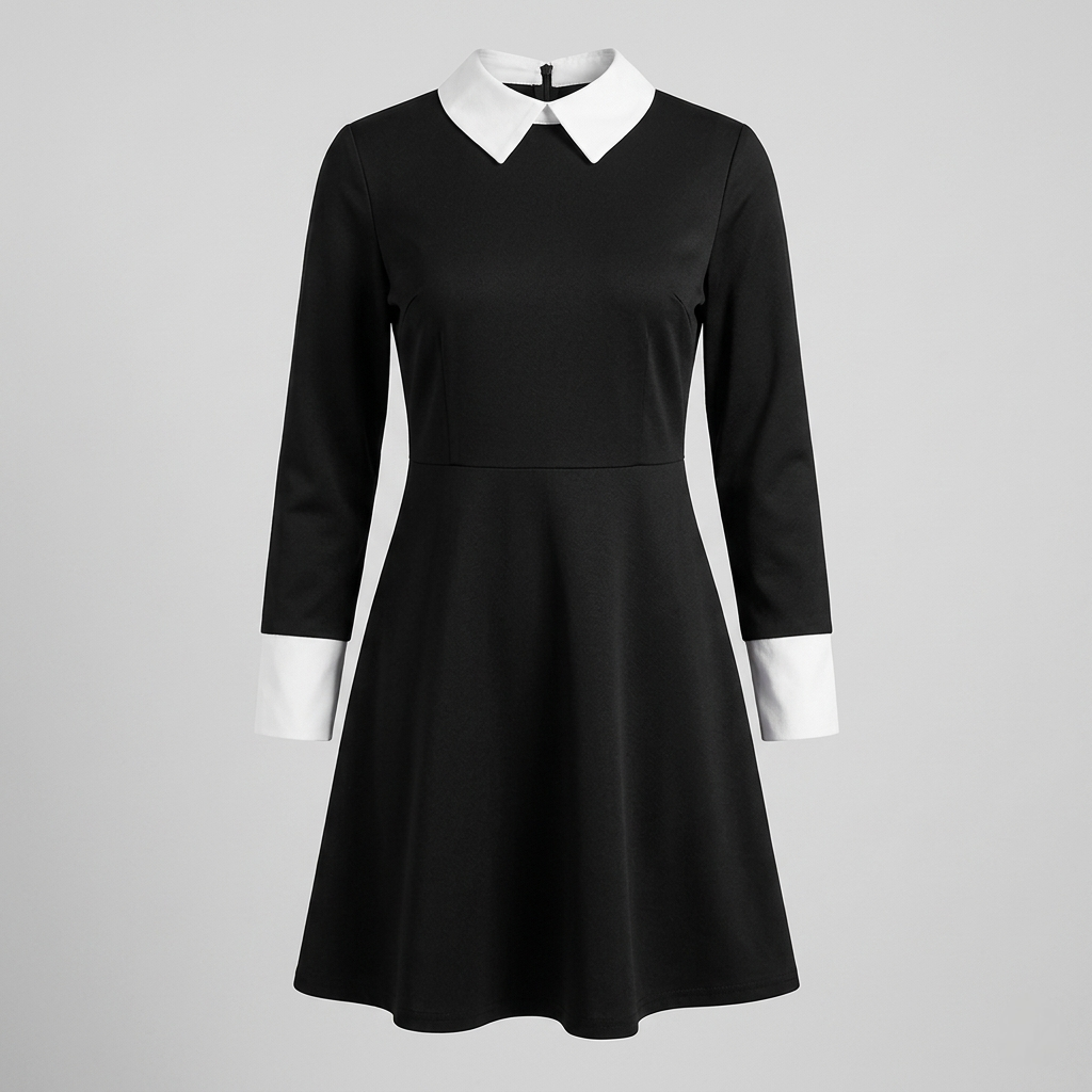 Halloween gothic schoolgirl Family Costume Outfit with Braided and Pointed Collar
