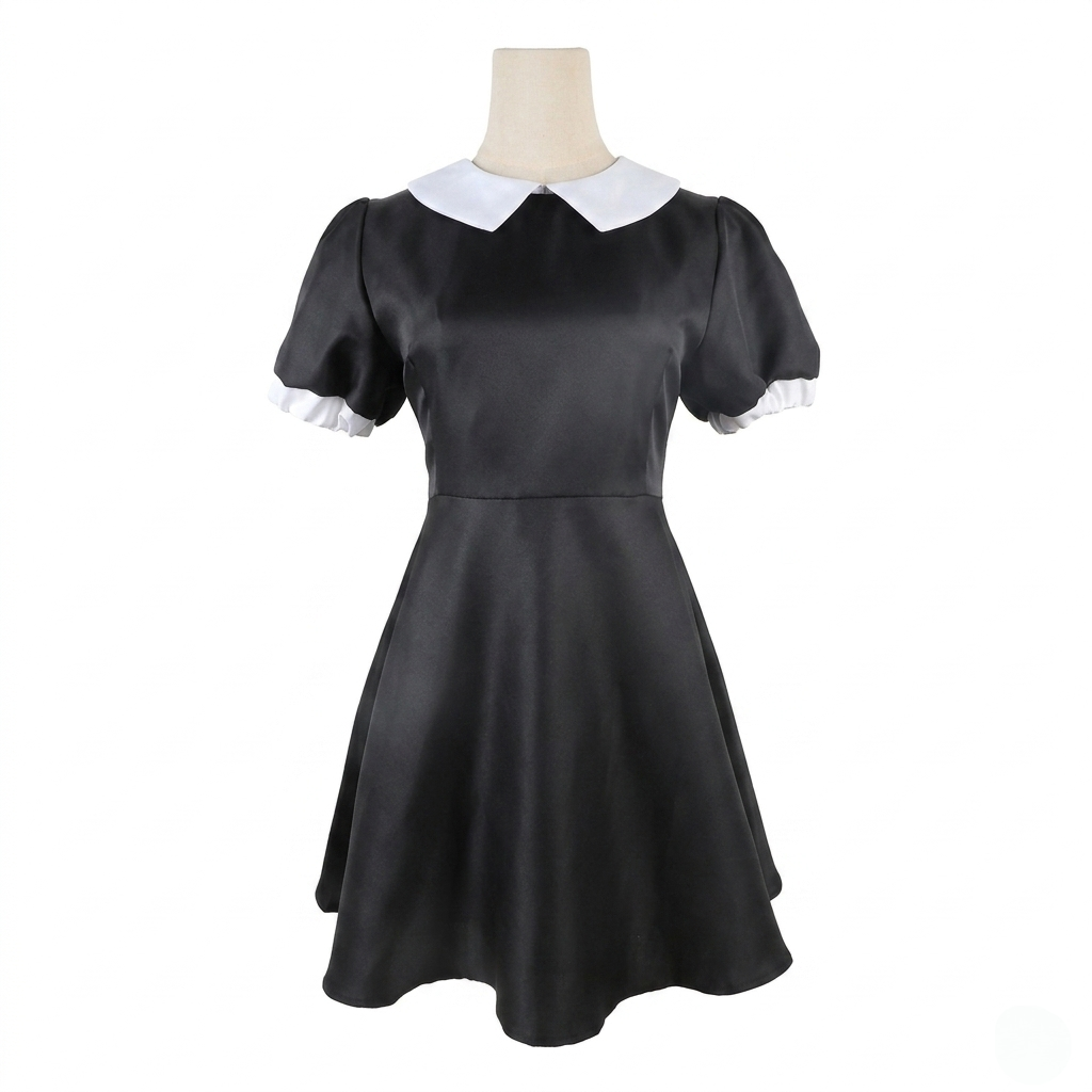 Halloween gothic schoolgirl Family Costume Outfit with Braided and Pointed Collar