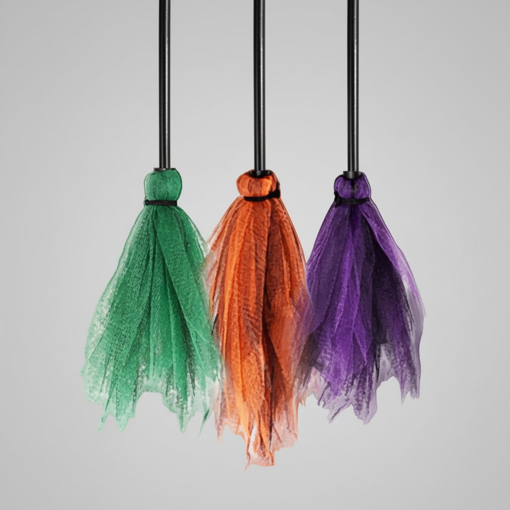 Halloween Hanging Decoration Sign with Broom Parking Design for Outdoor Yard Decor