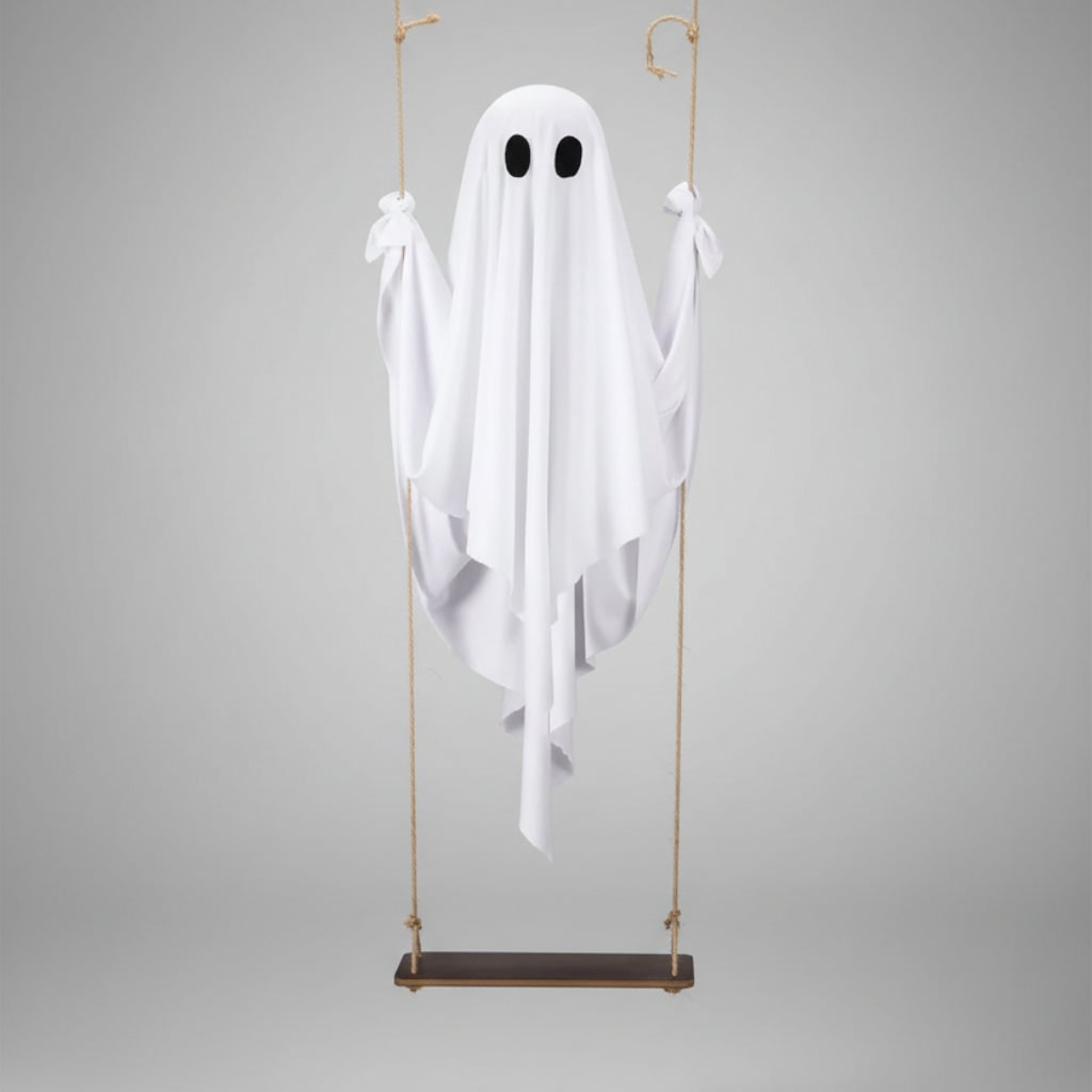 Halloween Hanging Ghost Decoration with LED Light Swing for Outdoor Yard Party Decor