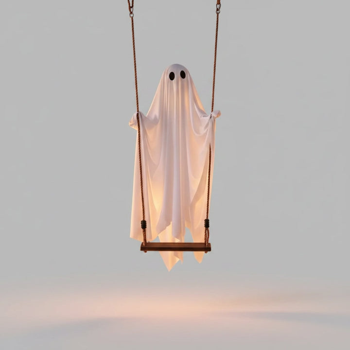 Halloween Hanging Ghost Decoration with LED Light Swing for Outdoor Yard Party Decor