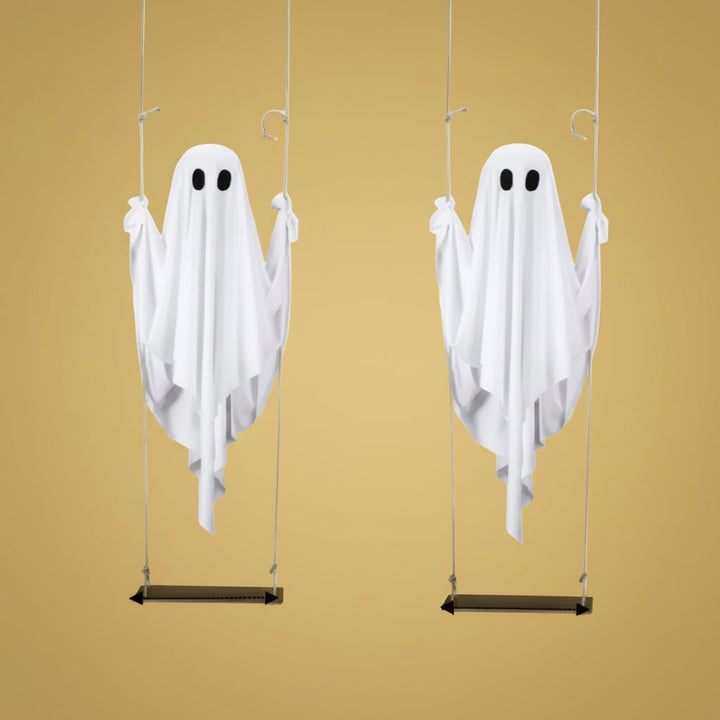 Halloween Hanging Ghost Decoration with LED Light Swing for Outdoor Yard Party Decor