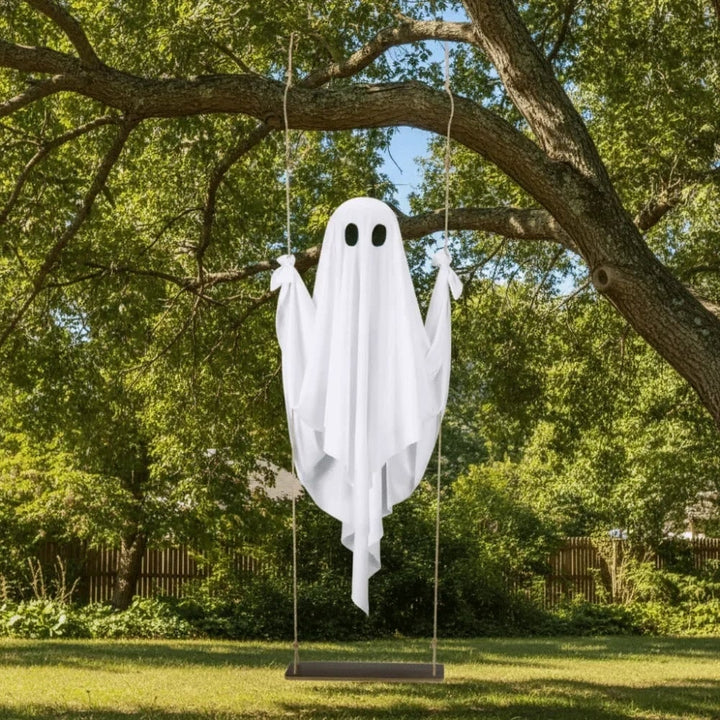 Halloween Hanging Ghost Decoration with LED Light Up and Remote Control for Yard