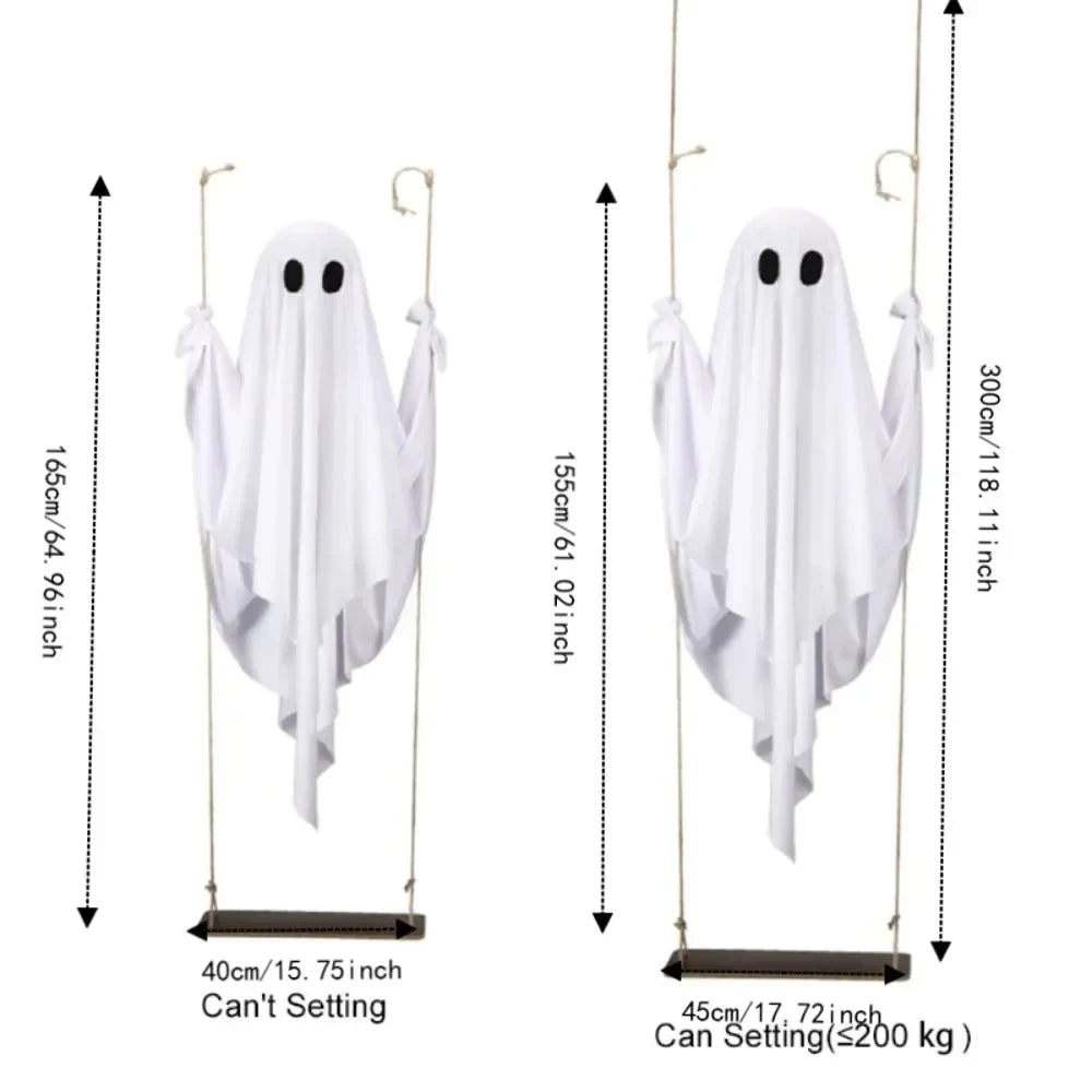 Halloween Hanging Ghost Decoration with LED Light Up and Remote Control for Yard