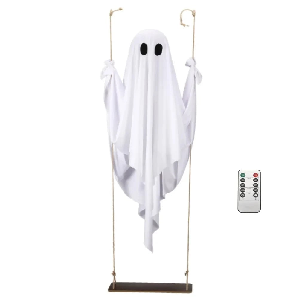 Halloween Hanging Ghost Decoration with LED Light Up and Remote Control for Yard