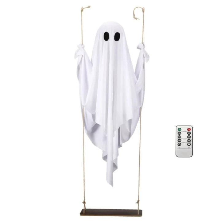 Halloween Hanging Ghost Decoration with LED Light Up and Remote Control for Yard