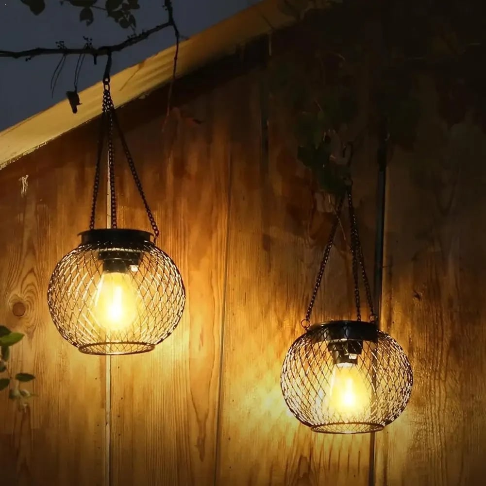Halloween Hanging Solar Lantern Outdoor with LED Light for Garden Decoration