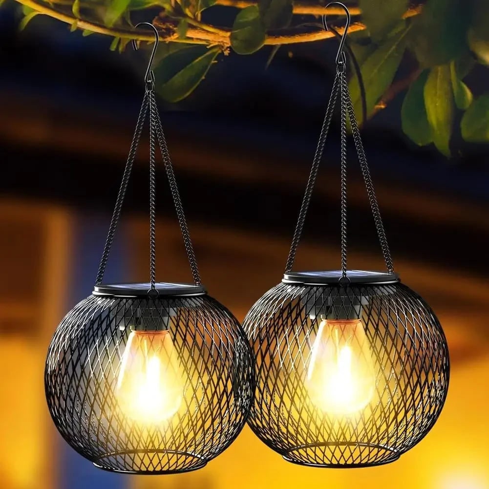 Halloween Hanging Solar Lantern Outdoor with LED Light for Garden Decoration
