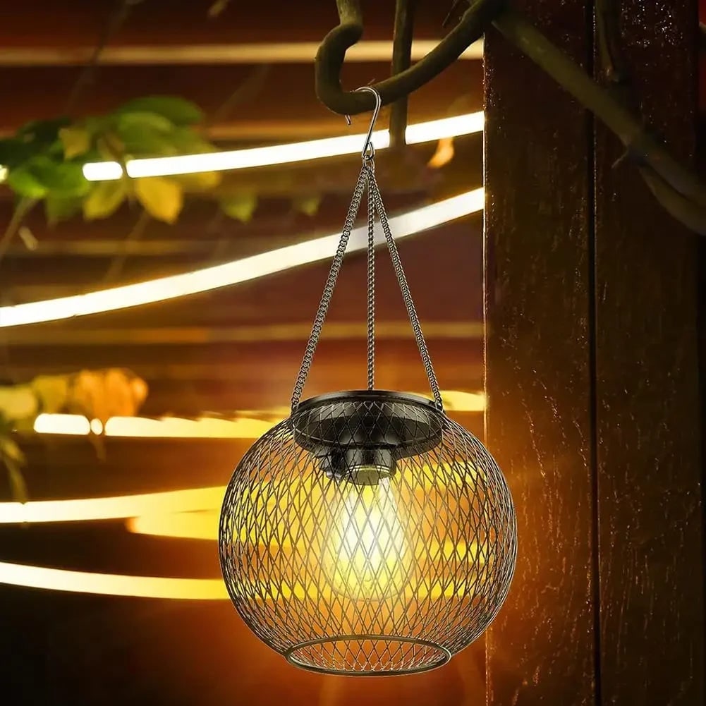 Halloween Hanging Solar Lantern Outdoor with LED Light for Garden Decoration