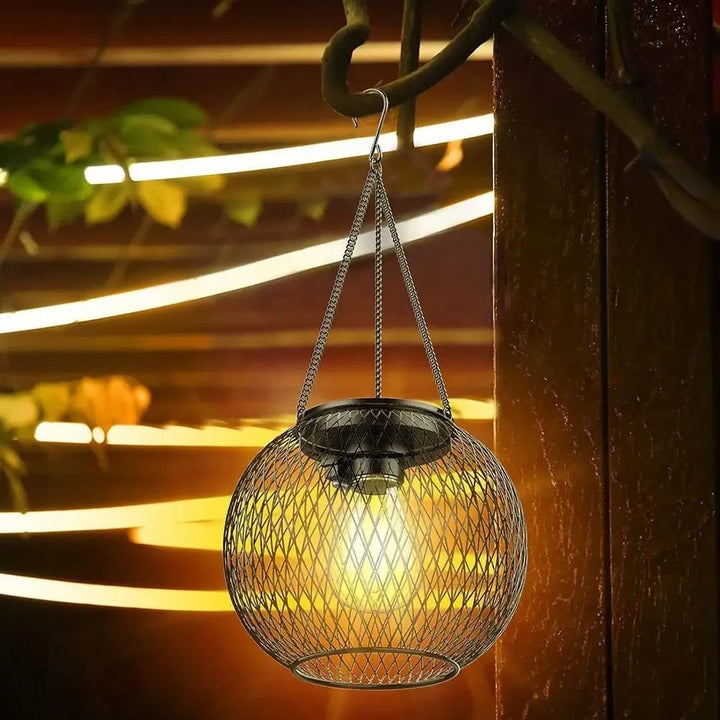 Halloween Hanging Solar Lantern Outdoor with LED Light for Garden Decoration