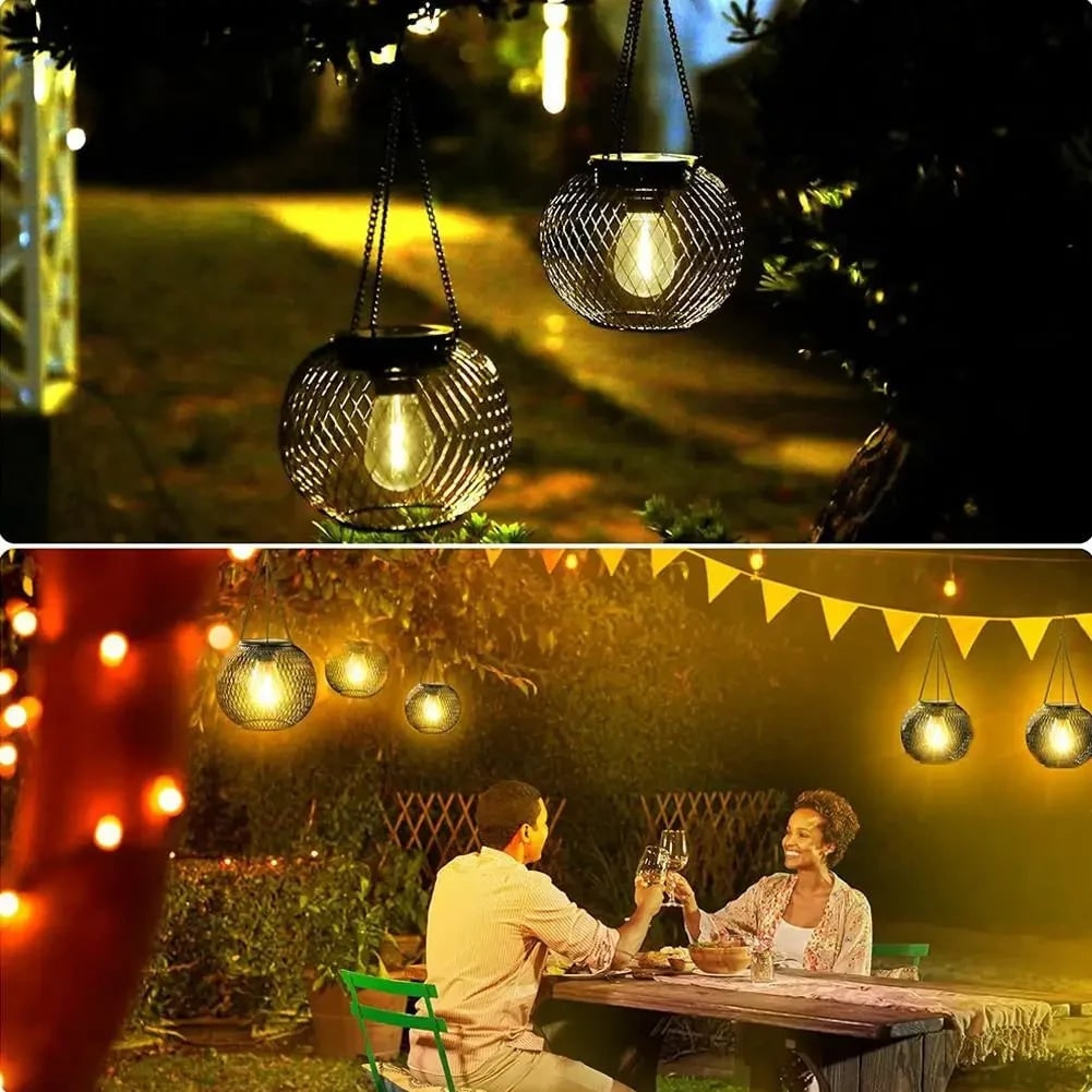 Halloween Hanging Solar Lantern Outdoor with LED Light for Garden Decoration