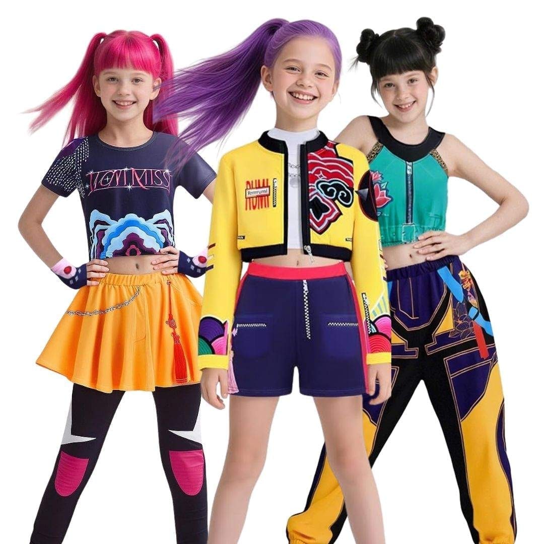 Halloween Hip Hop Dance Costume Outfit with Crop Jacket and Tassel Details