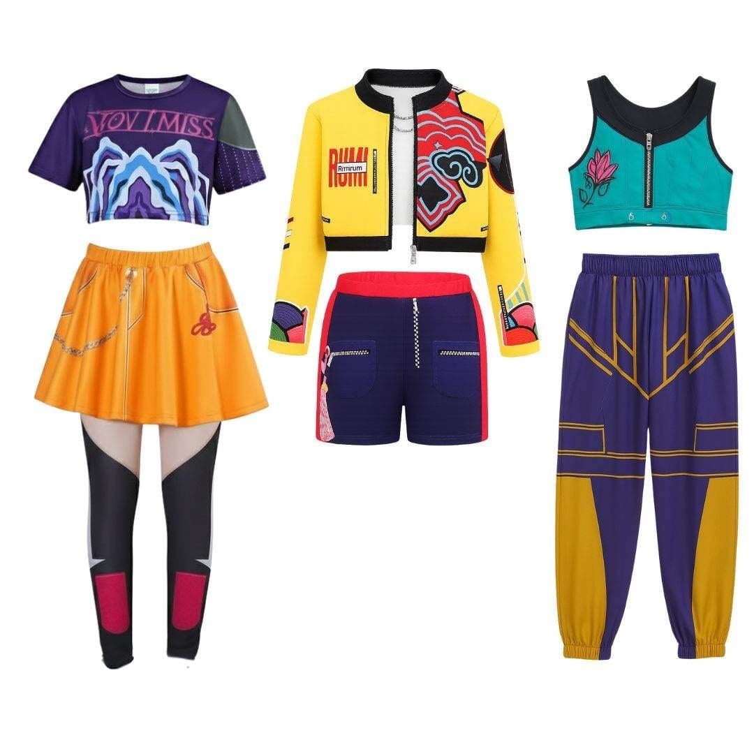 Halloween Hip Hop Dance Costume Outfit with Crop Jacket and Tassel Details