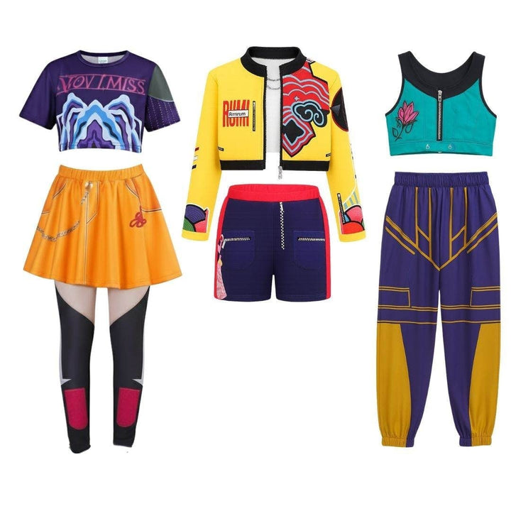 Halloween Hip Hop Dance Costume Outfit with Crop Jacket and Tassel Details