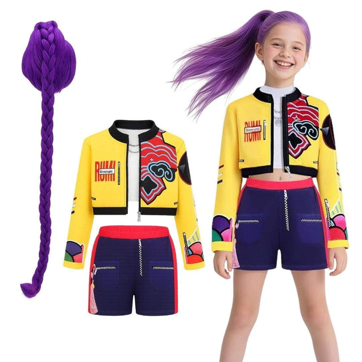 Halloween Hip Hop Dance Costume Outfit with Crop Jacket and Tassel Details