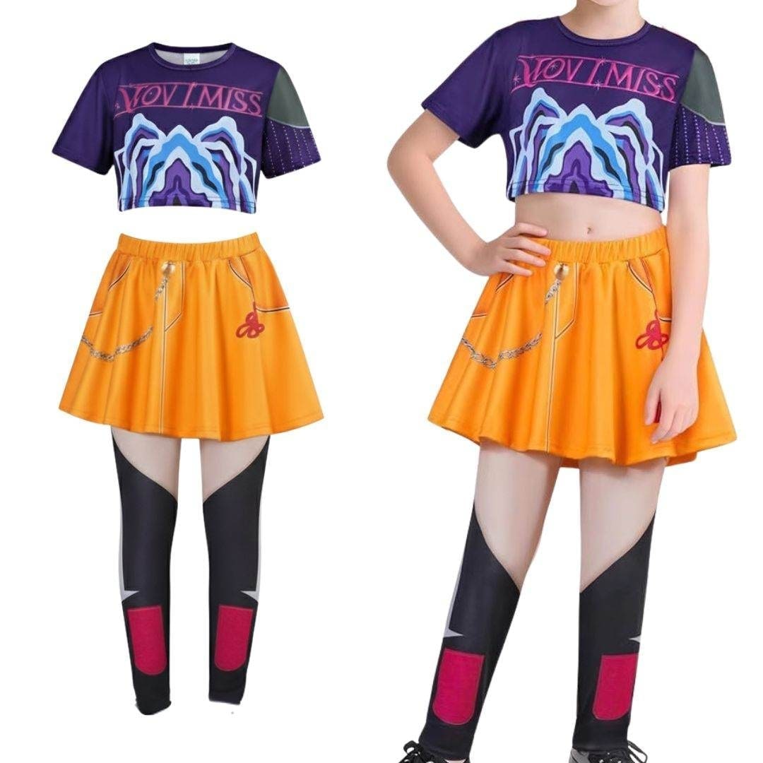 Halloween Hip Hop Dance Costume Outfit with Crop Jacket and Tassel Details