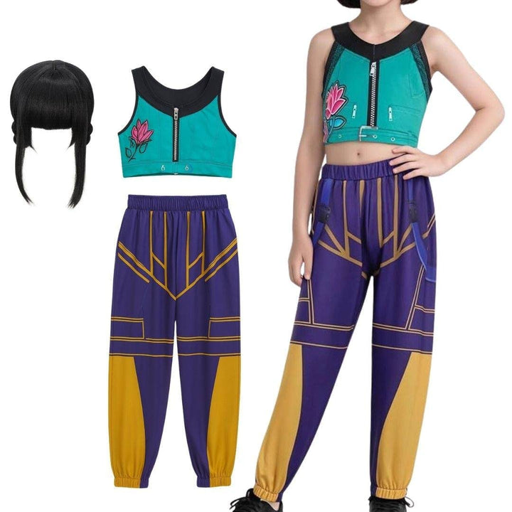 Halloween Hip Hop Dance Costume Outfit with Crop Jacket and Tassel Details