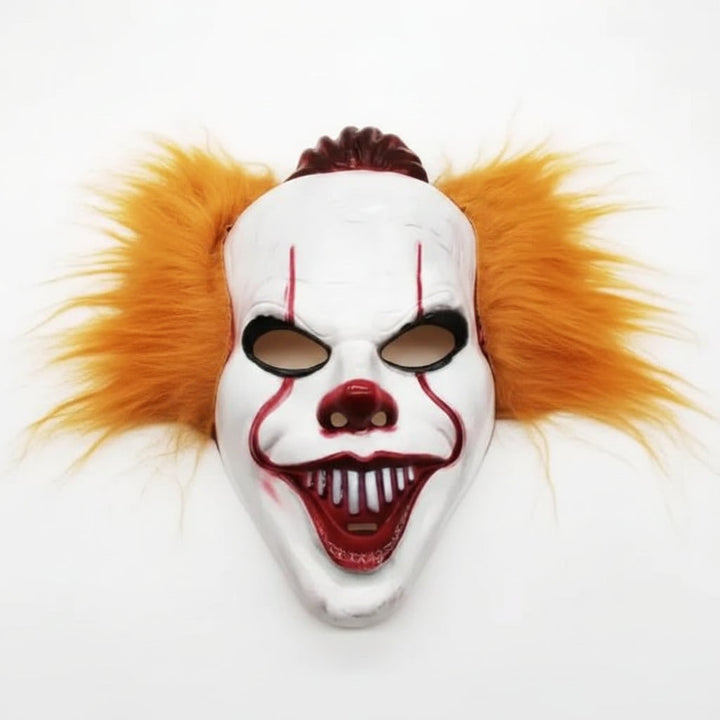 Halloween Horror Clown Mask with Creepy Molded Plastic and Painted Teeth for Costume Party