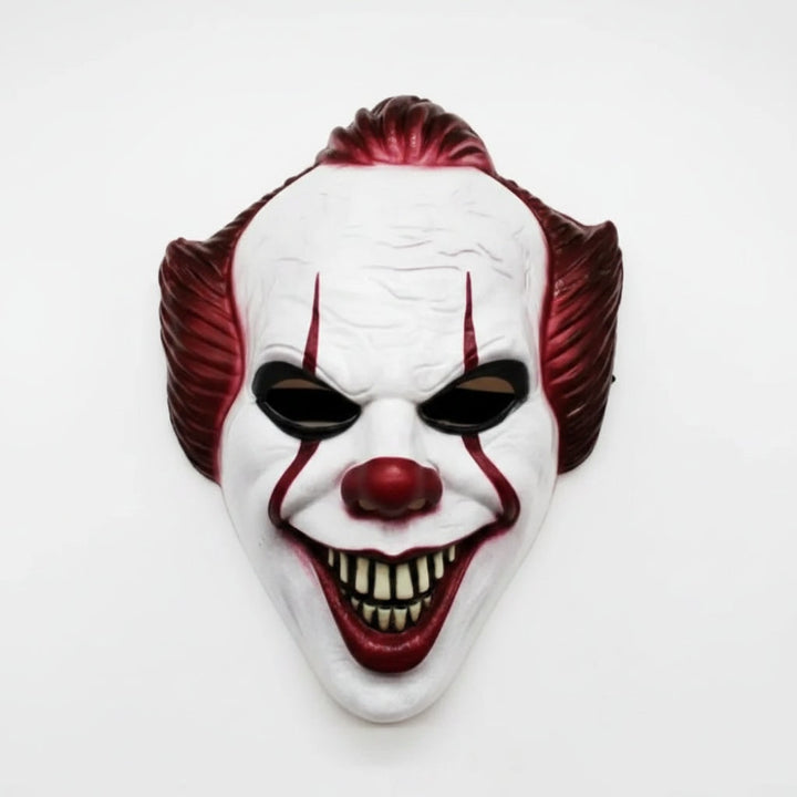 Halloween Horror Clown Mask with Creepy Molded Plastic and Painted Teeth for Costume Party