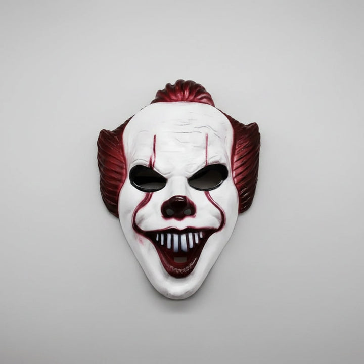 Halloween Horror Clown Mask with Creepy Molded Plastic and Painted Teeth for Costume Party