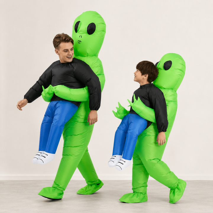 Halloween Inflatable Alien Costume with Built-In Fan for Space Party Piggyback Outfit