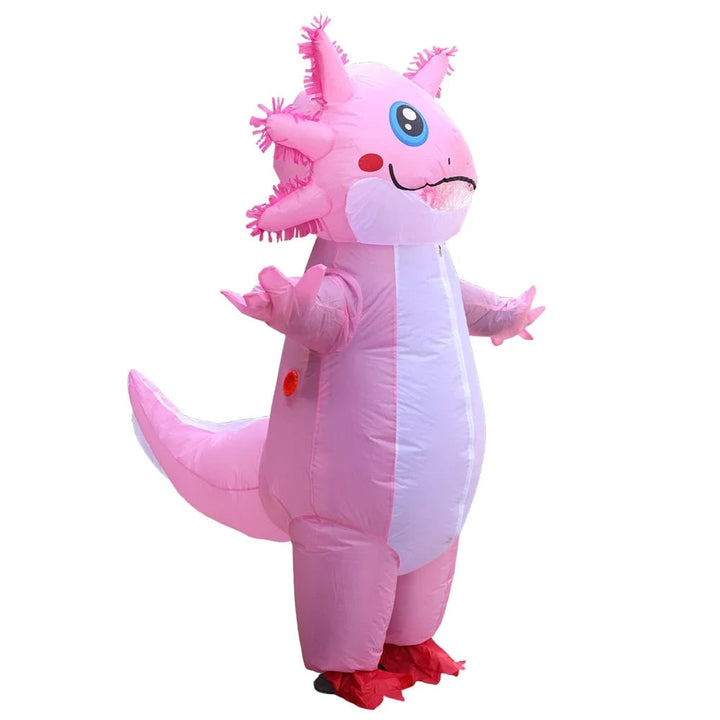 Halloween Inflatable Axolotl Costume with Battery Operated Fan Animal