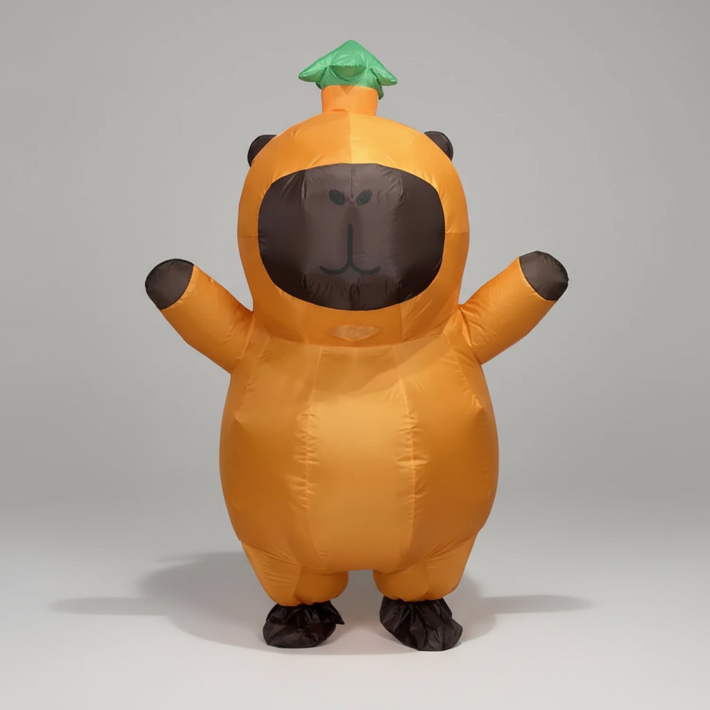 Halloween Inflatable Capybara Costume with Blower Fan and Mesh Face Window