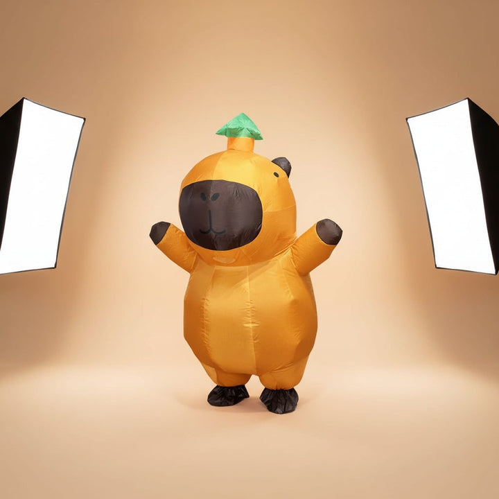Halloween Inflatable Capybara Costume with Blower Fan and Mesh Face Window