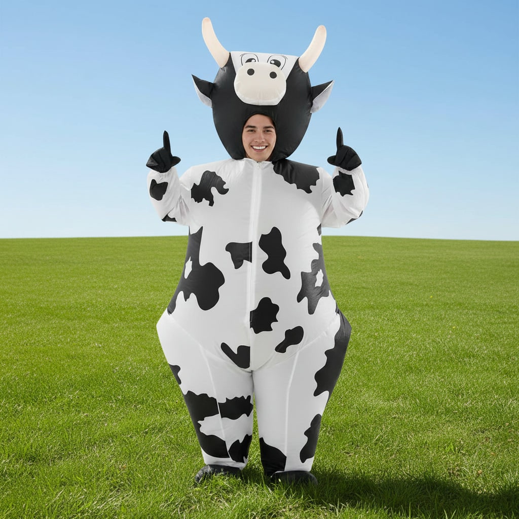 Halloween Inflatable Cow Costume for Funny Full Body Animal Suit Youth