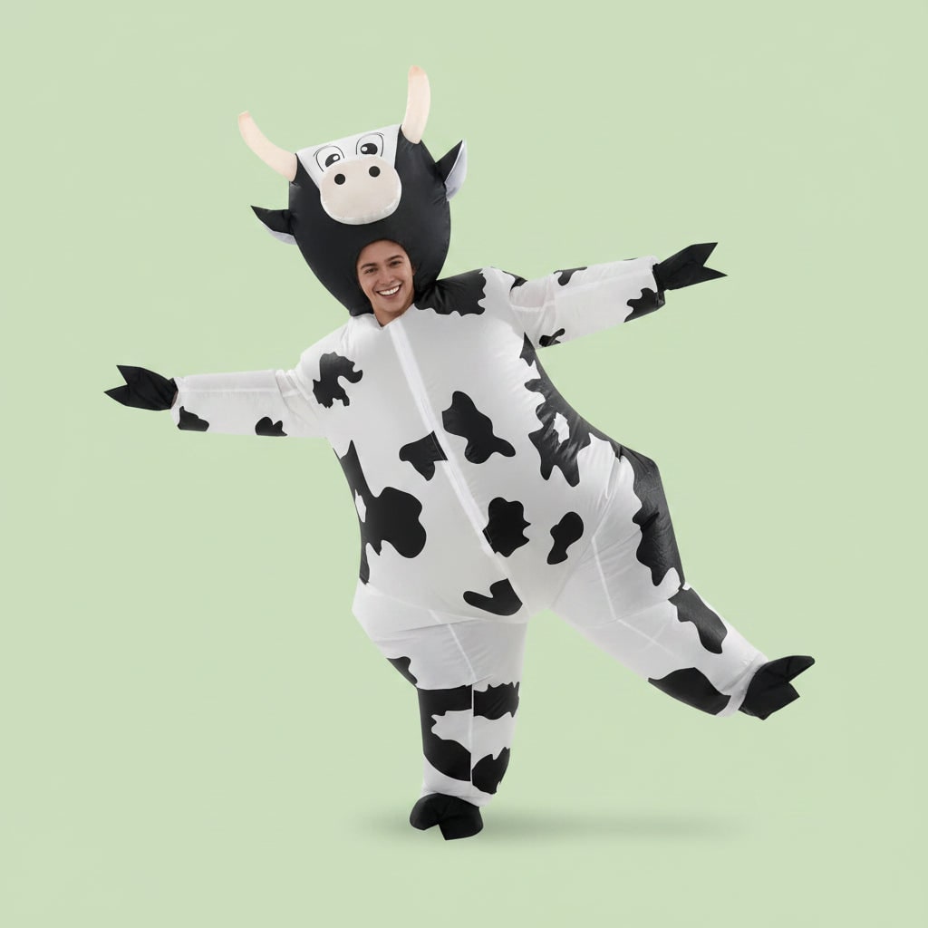 Halloween Inflatable Cow Costume for Funny Full Body Animal Suit Youth