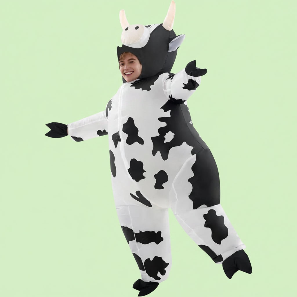 Halloween Inflatable Cow Costume for Funny Full Body Animal Suit Youth