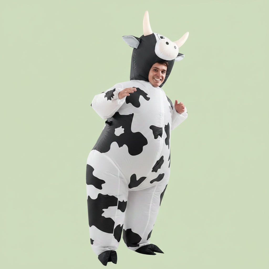 Halloween Inflatable Cow Costume for Funny Full Body Animal Suit Youth