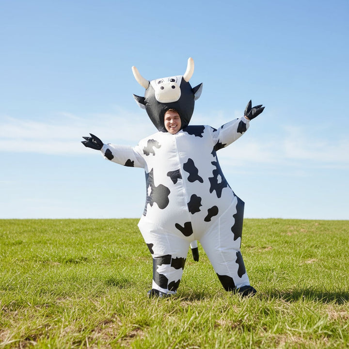 Halloween Inflatable Cow Costume for Funny Full Body Animal Suit Youth