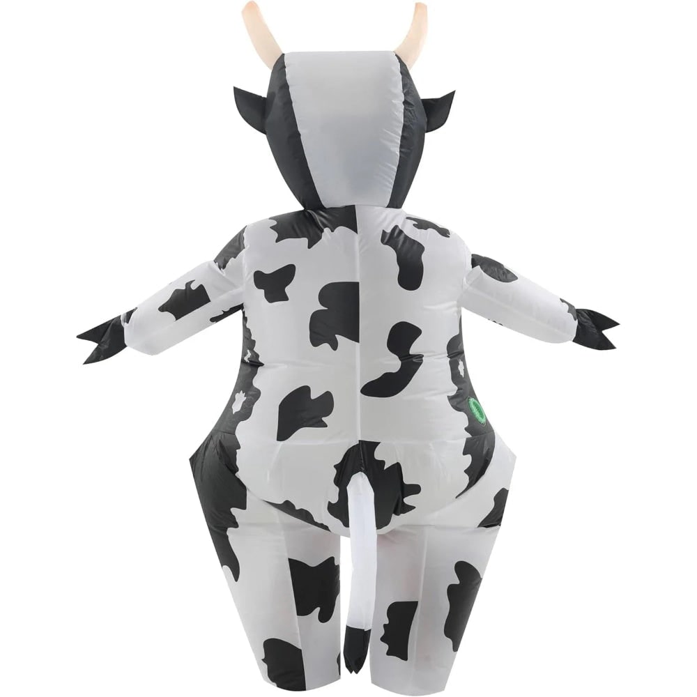 Halloween Inflatable Cow Costume with Built-In Fan and Hoof Covers Suit