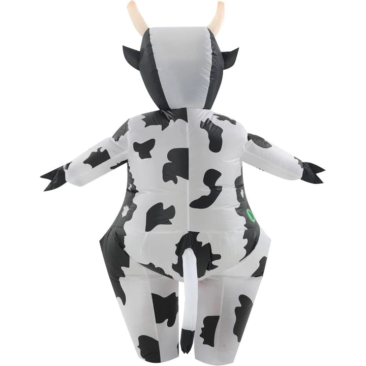 Halloween Inflatable Cow Costume with Built-In Fan and Hoof Covers Suit
